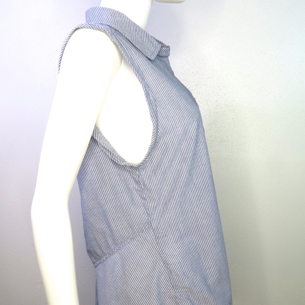 Sam Edelman Stripped Split Back Button Up Shirt L - image 2